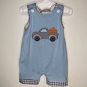 Charming Blue Kids Bodysuit with Gingham Trim